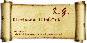 Kirnbauer Gibárt névjegykártya